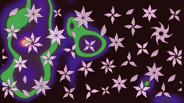 Güzel çiçek deseni. Düz Çiçek Elementleri Tasarımı. Renkli Bahar Teması eskiz kalıbı. Kahverengi renkte çiçekler.