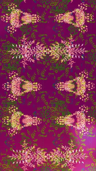 Kış konsepti Raster illüstrasyonu. Düz yatıyordu. Mor, yeşil ve pembe renkte kar tanelerinden oluşan kış deseni.