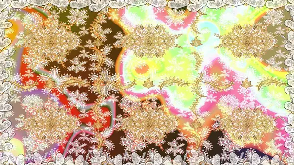 Tarafsız renklerde altın elementler. Barok tarzında kusursuz bir doğulu süsü. Geleneksel klasik raster altın pürüzsüz desen.