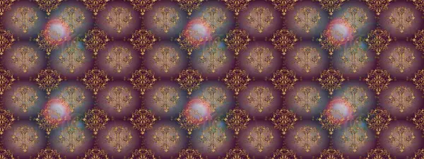 Raster illüstrasyonunda kusursuz çiçek deseni. Kahverengi, mor ve gri renkte çiçekler. Renkli Bahar Temalı Kusursuz Arkaplan. Düz Çiçek Elementleri Tasarımı.