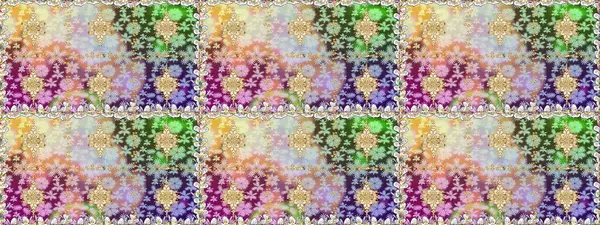 Tarafsız renkler üzerinde klasik oryantal desen. Geleneksel raster ve altın desen. Damask pürüzsüz süsü.