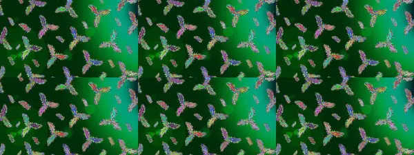 Soyut kış mavisi, yeşil ve nötr süs. Güzel kar tanesi. Yuvarlak raster kar tanesi. Renkli arka planda izole tatlı kar taneleri. Raster illüstrasyonu.