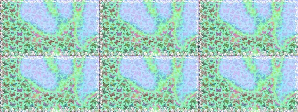 Güzel renkli kelebekler mavi renklerde kaotik bir şekilde uçarlar. Kağıt ve ambalaj için uygun. Parlak kelebeklerin kusursuz arka planı. Uçan güvelerle kusursuz, çok renkli bir arka plan. Raster..