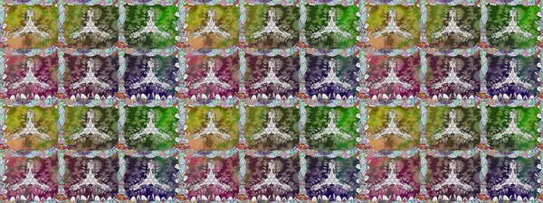 Çiçek. Raster illüstrasyonu. Kusursuz dekoratif arka plan, çiçek mandala. Yeşil renklerde.