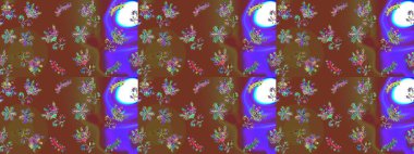 Kar tanesi kışı kahverengi, mor ve yeşil renklerde izole edilir. Kahverengi, mor ve yeşil ikon silueti. Raster illüstrasyonu. Noel tasarımı için. Yeni yıl tabelası. Kutlamanın sembolü.