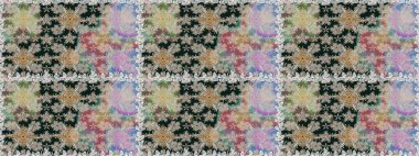 Tarafsız renklerde etnik çiçeklerle kusursuz bir desen. Raster Çiçek İllüstrasyonu güzel tekstil..