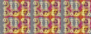 Eskiz klasiği. Raster Şirin kumaş deseni. Renkli Bahar Teması eskiz kalıbı. Düz Çiçek Elementleri Tasarımı.