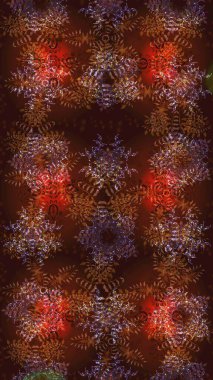 Kar taneleri tasarımı. Süper tasarım posteri, kapak, kahverengi ve mor renkli kart tasarımı. Son moda kar taneleri ve elementler onun kartlarını gösteriyor. Retro biçim dokusu, soyut kış elementleri.