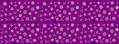 Düz Çiçek Elementleri Tasarımı. Renkli Yaz Temalı eskiz kalıbı. Mor renkli çiçekler. Sevimli çiçek raster deseni.