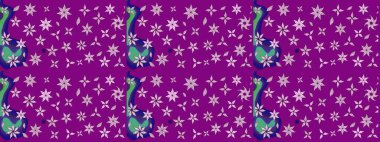 Çizim çiçek deseni duvar kâğıdı olarak kullanılabilir. Raster illüstrasyonu. Mor renkte çiçekler.