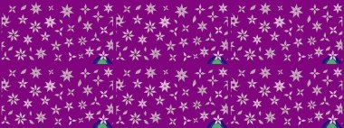 Elle boyanmış suluboya resim çizimleri, çiçekler ve bitkiler. Mor renkte çiçekler.