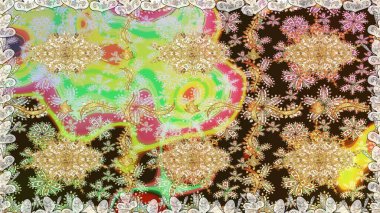 Kahverengi renklerde, altın elementli, pürüzsüz bir desen. Şam tasarım için kusursuz desen.