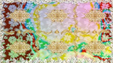 Paisleys zarif çiçek desenli arka plan duvar kâğıdı resimleriyle klasik, güzel, modern, 3D çizgili sanat altın ve nötr desenli çiçek yaprakları ve süslemeleri..