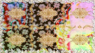 Tarafsız ve altın desenli. Klasik raster şablonu. Tekrarlayan ögelerle kusursuz soyut arkaplan.