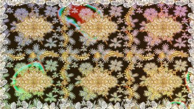 Barok tarzında kusursuz bir doğulu süsü. Kahverengi renkli ve altın elementli geleneksel klasik altın sarısı desen.