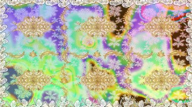 Tarafsız ve altın desenli. Klasik raster şablonu. Tekrarlayan ögelerle kusursuz soyut arkaplan.