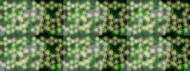 Yeni yıl kar tanesi. Güzel soyut kar tanesi raster tasarımı. Düz kar karalama ikonları, kar taneleri yeşille silueti, noel afişi için tarafsız ve sarı renkler, kartlar.