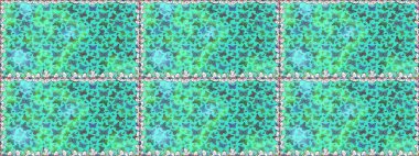 Paketleme, kağıt ve kumaş için uygun. Renkli folklorlu, kelebekli kusursuz desen. Mavi ve yeşil arka planda renkli kelebekler.