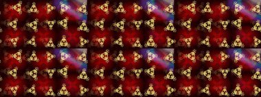 Sembol kışı, donmuş, Noel, yeni yıl tatili. Kahverengi, kırmızı ve siyah siluet kar tanesi işareti. Kar Tanesi Mozaik ikonu. Düz dizayn. Grafiksel element dekorasyonu. Raster illüstrasyonu.