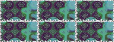 Raster - stok. Yeşil çiçekli kusursuz desen, suluboya çiçek deseni, şirin çiçek, duvar kağıdı, kart veya kumaş için fayanslı.