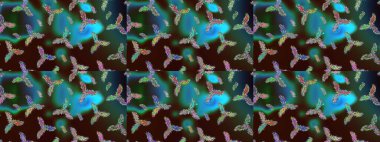 Raster kar tanesi ikonu. Renkli arka planda kar taneleri. Düz dizayn. Raster illüstrasyonu. Kar Tanesi simgesi, izole.