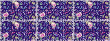 Raster dikişsiz çiçek deseni. Vadinin mavi renkli çiçekleri.