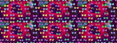 Robot resim. Kart, baskı ve davetiye için basit kadınsı bir model. Raster illüstrasyonu. Kağıt, kumaş ve ambalaj için uygun. Mor arkaplanda renkli kelebek koleksiyonu.