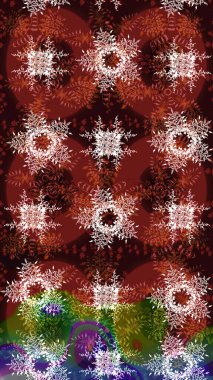 Tekrarlayan ögelerle soyut arkaplan çiz. Kahverengi, nötr, kırmızı ve altın desenli. Zarif raster klasik desen.