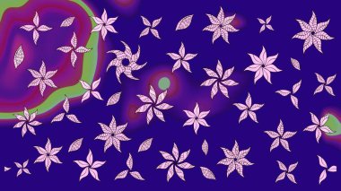 Düz Çiçek Elementleri Tasarımı. Renkli Bahar Teması eskiz kalıbı. Raster..