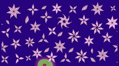 Raster Illustrasyon 'daki Çiçek Deseni' nin son moda çizimi. Renkli Yaz Temalı eskiz kalıbı. Mavi renkli çiçekler. Düz Çiçek Elementleri Tasarımı.