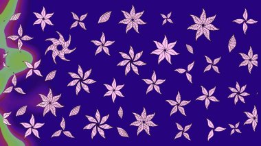 Mavi renklerde. Raster illüstrasyonu. Çiçekli güzel suluboya desen.