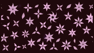 Kahverengi renkli çiçekler. Düz Çiçek Elementleri Tasarımı. Renkli Yaz Temalı eskiz kalıbı. Sevimli çiçek raster deseni.