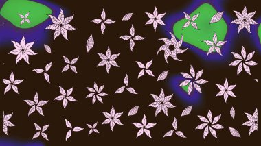 Vadinin çiçekleri kahverengi renklerde. Raster çiçek desenleri çiziyor..