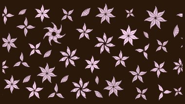 Kahverengi renkte çiçekli çiçek deseni. Suluboya tarzında kahverengi renkte çiçekler.