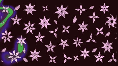 Çiçek tasarımı için inanılmaz bir kolaj cenneti tarzı. Çiçekli zambakların eskiz geçmişi. Parlak çiçekli kolaj çiçekleri kahverengi.