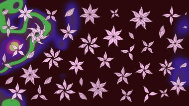 Kahverengi renklerde. Raster illüstrasyonu. Kahverengi renkte kahverengi papatya deseni.