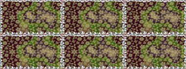 Raster illüstrasyonunda kusursuz çiçek deseni. Suluboya tarzında kahverengi renkte çiçekler.