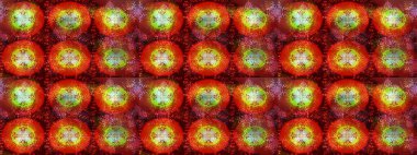 Yeni yıl kar tanesi. Kırmızı, kahverengi ve turuncu renklerde şirin soyut kar tanesi raster tasarımı. Düz kar karalama ikonları, kar taneleri silueti Noel afişi için, kartlar.