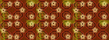 Bahar mevsimi. Nazik romantik baskı. Raster güzel bir çiçek deseni çizmiş. Kahverengi renkli çiçekler. Tatil havası..