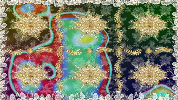 Lüks, kraliyet ve Viktorya dönemi konsepti. Süslü raster dekorasyonu. Klasik barok çiçekli, nötr yerine altın desenli. Tarafsız renklerde altın element.