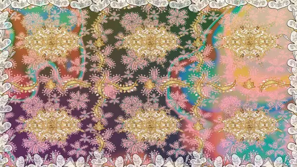 Geleneksel oryantasyon süsü. Klasik klasik klasik arka plan. Kusursuz klasik raster nötr ve altın desenli.