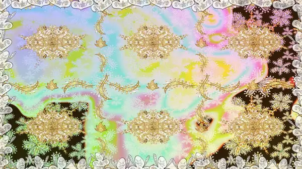 Şam, tasarım için kusursuz desen. Tarafsız renklerde, altın elementli pürüzsüz desen.