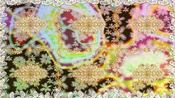 Raster Golden Mehndi kusursuz desen. Tarafsız renklerde desen. Kına dövmeli süs çiçekleri, altın çıkartmalar, mehndi ve yoga tasarımı, kartlar ve parmak izleri..