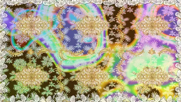 Doğu tarzı arabesk tarzında altın elementler. Tarafsız renklerde kusursuz desen. Kusursuz altın desenli bukleler. Raster altın pürüzsüz desen.