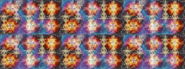 Kumaş veya Duvar Kağıdı Tasarımı. Mandalas 'ın dekoratif dokusu. Raster illüstrasyonu. Tekstil için Lacy Fashion Print. Lace Snowflakes 'in etnik kökü. Stilize Çiçekler. Halk Biçimi.