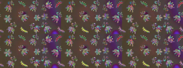 Kış kar tanesi, raster arka plan. Renkli arka planda izole kar taneleri. Yüzey için tekrarlanan doku, ambalaj kağıdı, kahverengi, gri ve mor renkler. Raster illüstrasyonu.