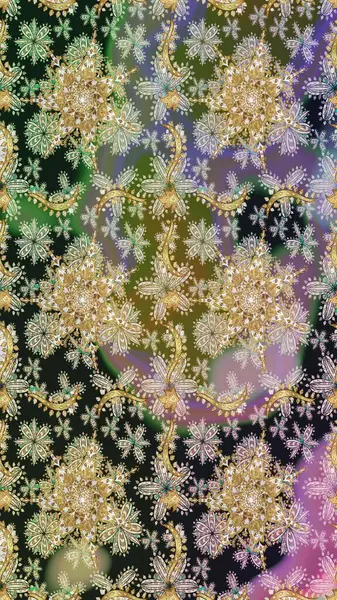 Raster geleneksel oryantasyon süsü. Kusursuz klasik altın desen. Altın elementlerle gri renklerde altın desen.