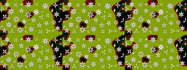 Kabile sanatı boho baskısı, klasik çiçek arkaplanı. Arkaplan dokusu, duvar kağıdı, yeşil renkli çiçek teması. Soyut etnik raster çizim kalıbı.