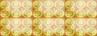 Renkli arka planda izole kar taneleri. Raster illüstrasyonu. Kar taneleri radyal bej, sarı ve nötr renkler.