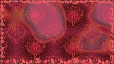 Kırmızı renkte çiçekler. Çiçekli karalama şeklinde Raster çiçek deseni. Nazikçe, güzel çiçek arkaplanı..